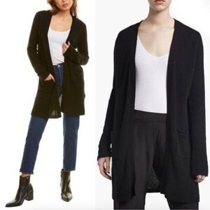 ATM 100% Cashmere NEW Open Front Cardigan Sweater Size S Black NEW With Tag